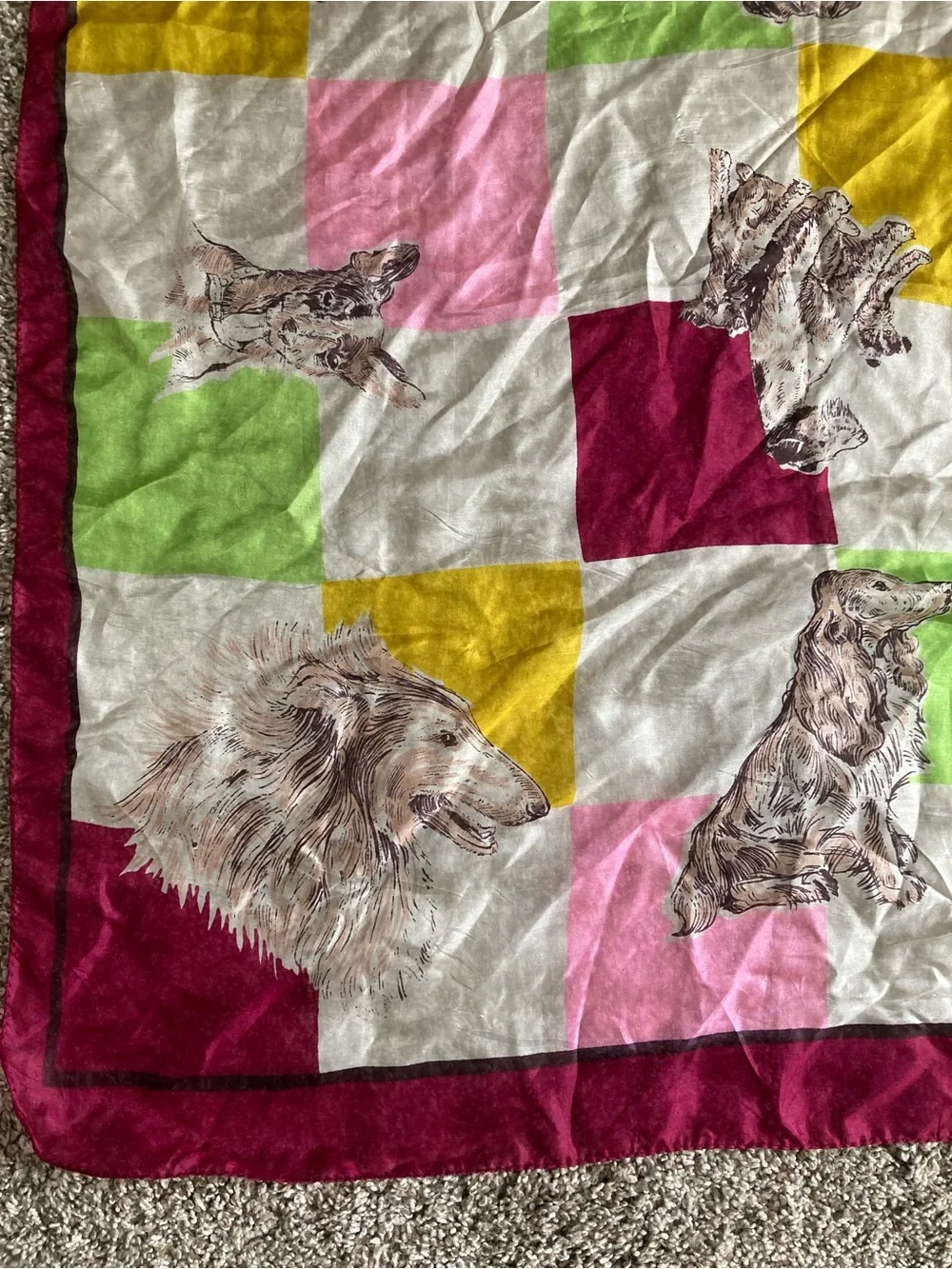 Adorable dog silk scarf/bandana